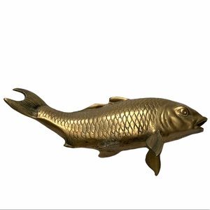 Koi fish brass figure decor vintage heavy home